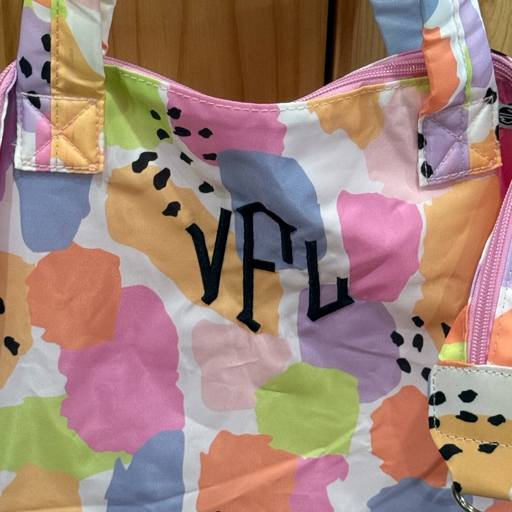 Marley Lilly Colorful Abstract Print Tote Bag - Picture 2 of 7